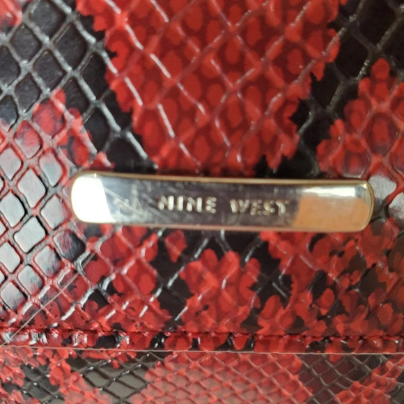 Nine West Red Python Pattern Shoulder Bag - Picture 2 of 13